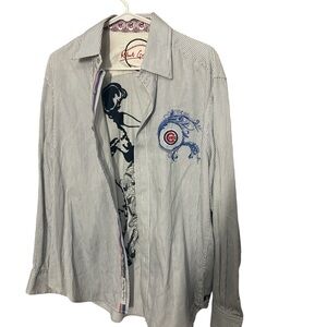 Robert Graham Blue and White Striped Men's Jacket